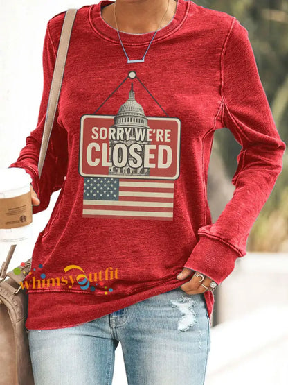Women’s Sorry We’re Closed’ sweatshirts Red / S