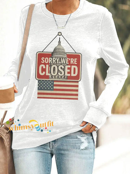 Women’s Sorry We’re Closed’ sweatshirts White / S