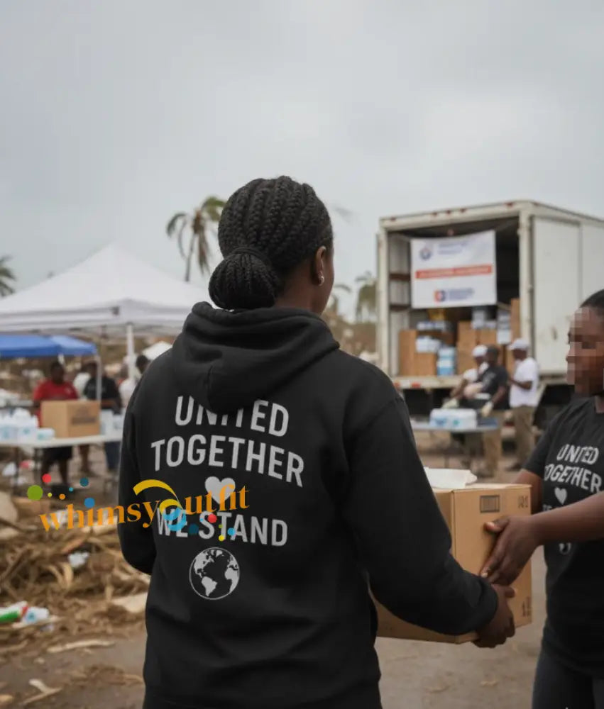 Women’s Standing With All Victims Of Hurricane Melissa United Together We Stand Hoodie