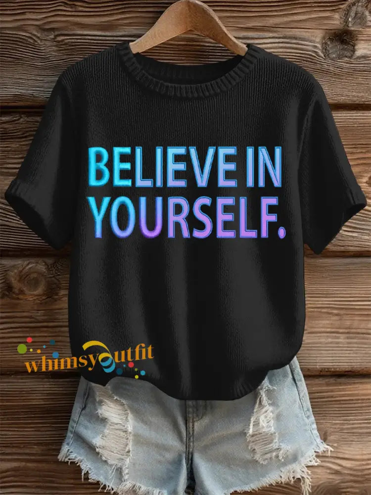 Women’s Suicide Prevention Awareness Print Knit Top Black / S