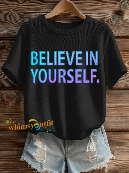 Women’s Suicide Prevention Awareness Print Knit Top Black / S