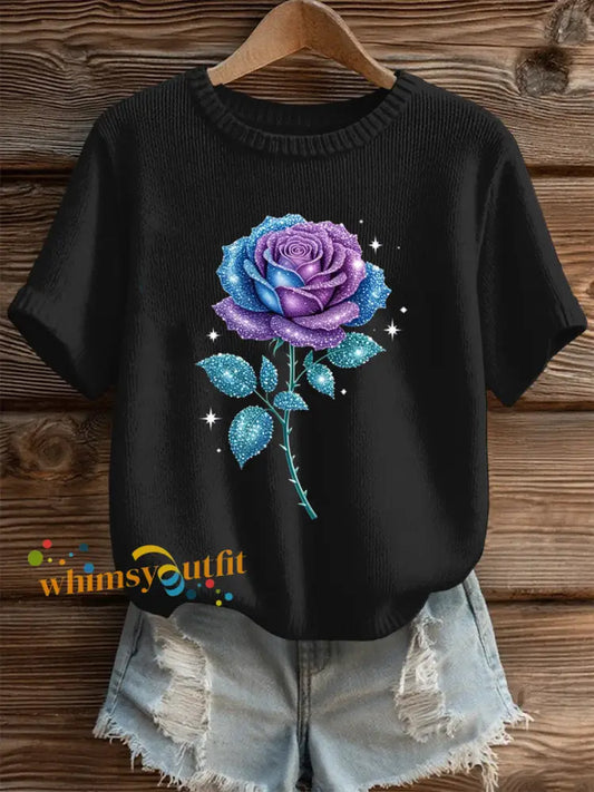 Women’s Suicide Prevention Awareness Print Knit Top Black / S