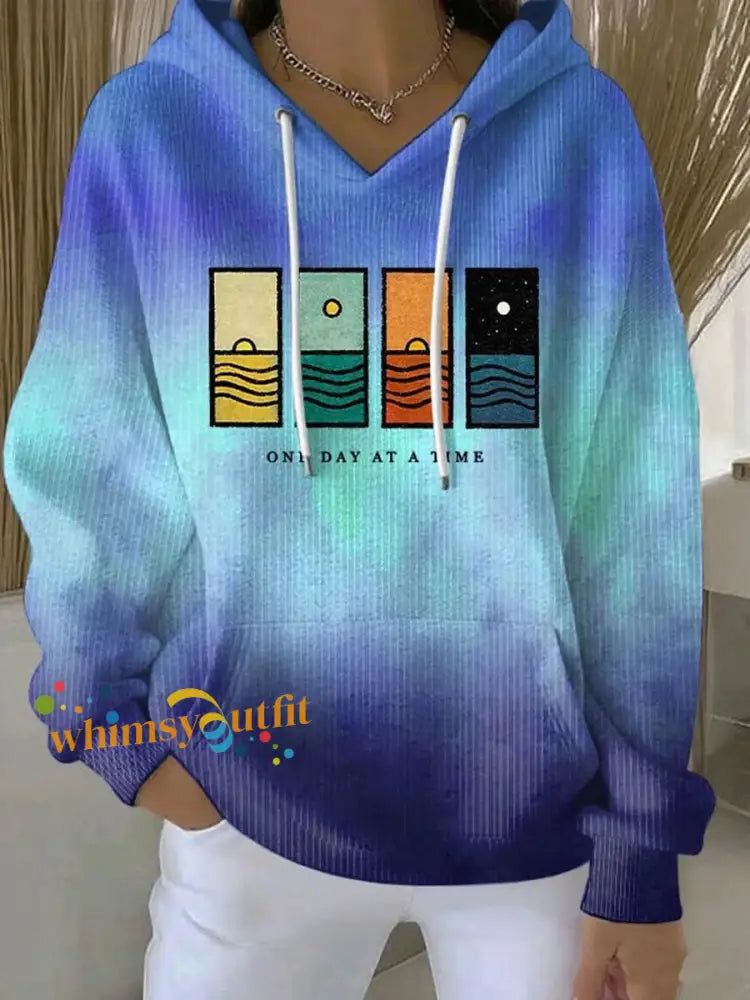 Women’s Suicide Prevention Awareness Print Purple And Teal Hoodie Blue / S