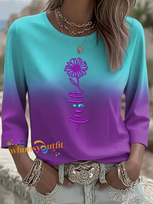 Women’s Suicide Prevention Awareness Print T Shirt Picture 1 / S
