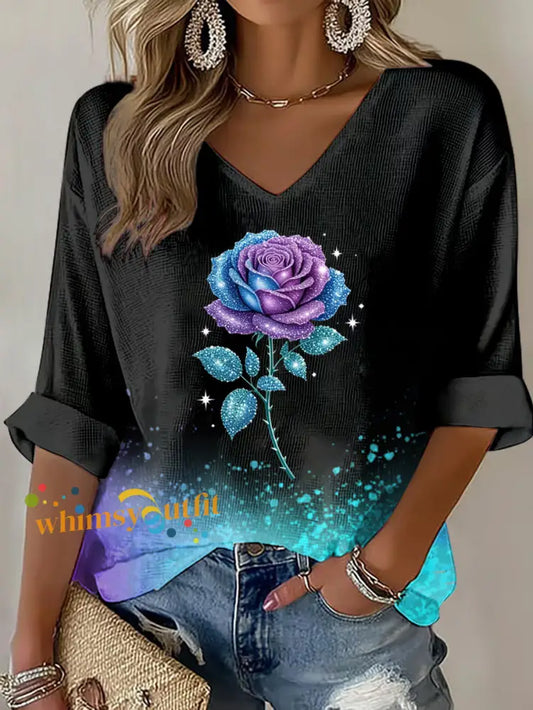 Women’s Suicide Prevention Awareness Print Waffle T shirt Black / S