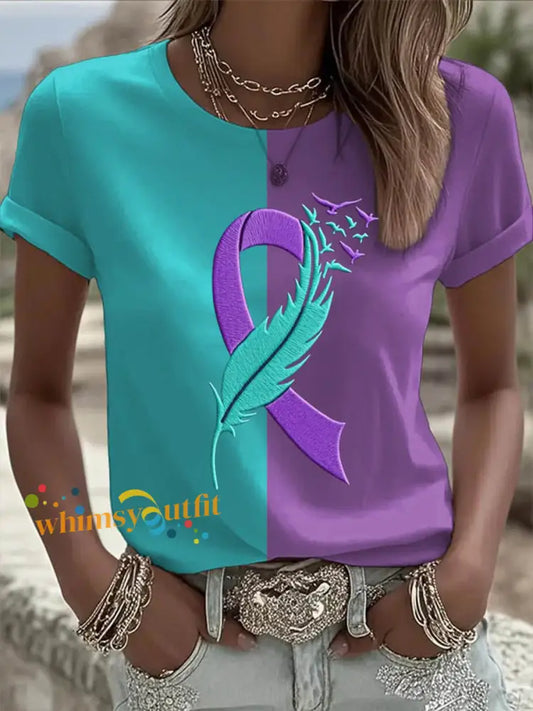 Women’s Suicide Prevention Awareness Short sleeved T shirt As picture / S