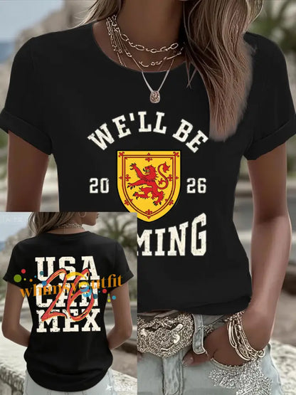 Women’s UK Football Lover Scotland Iron On Short Sleeve T-Shirt Black / S