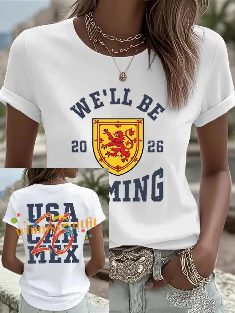 Women’s UK Football Lover Scotland Iron On Short Sleeve T-Shirt White / S