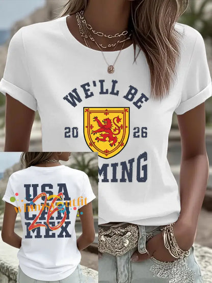 Women’s UK Football Lover Scotland Iron On Short Sleeve T-Shirt White / S