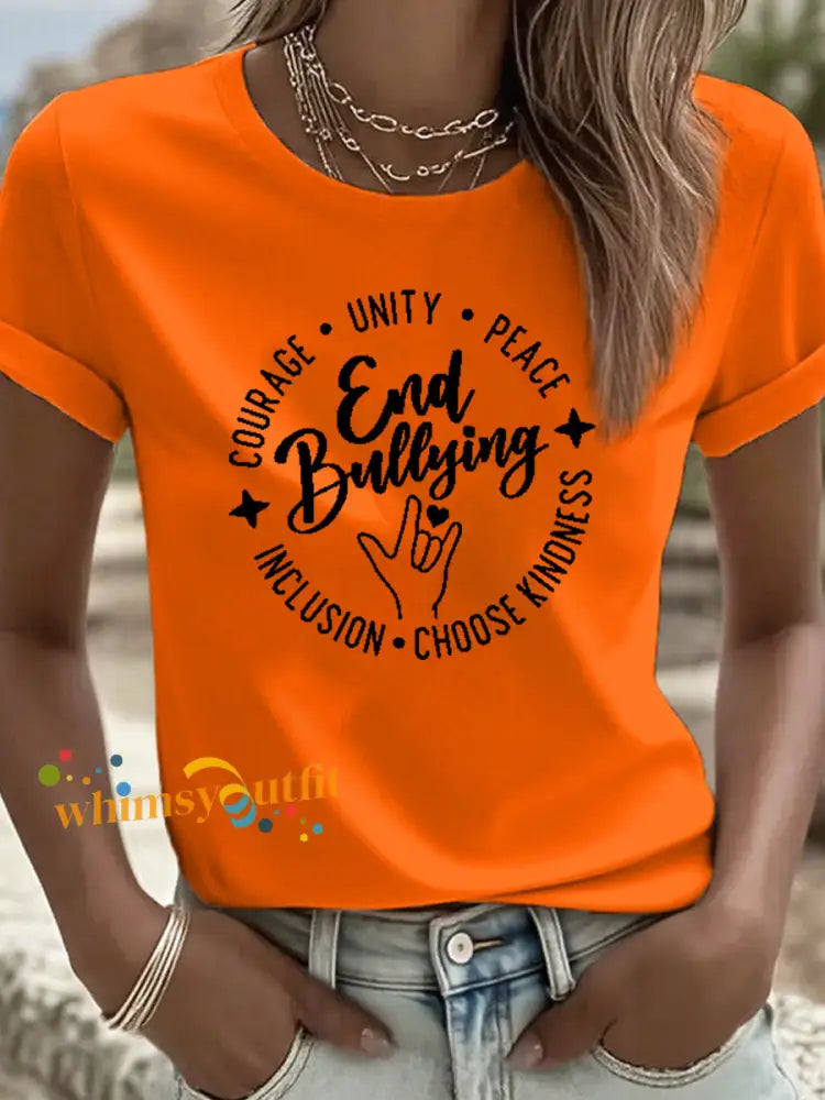 Women’s UNITY PEACE End Bullying INCLUSION KINDNESS CHOOSET shirt Orange / S