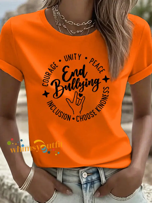 Women’s UNITY PEACE End Bullying INCLUSION KINDNESS CHOOSET shirt Orange / S