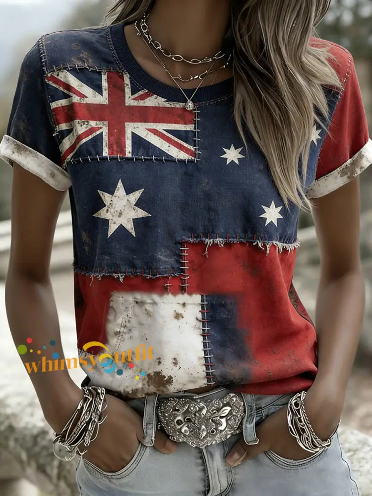 Women’s Vintage Australian Holiday Casual Comfortable T-shirt A / S