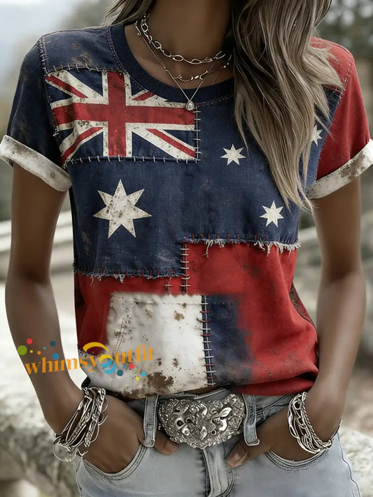Women’s Vintage Australian Holiday Casual Comfortable T-shirt A / S