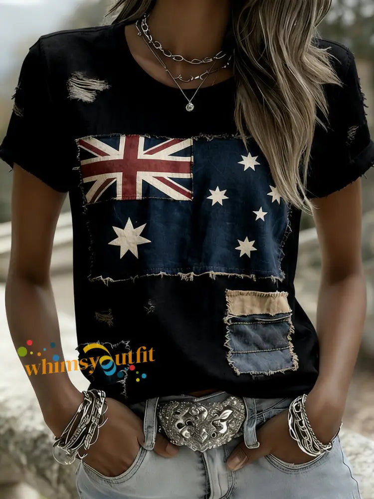 Women’s Vintage Australian Holiday Casual Comfortable T-shirt B / S