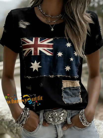 Women’s Vintage Australian Holiday Casual Comfortable T-shirt B / S