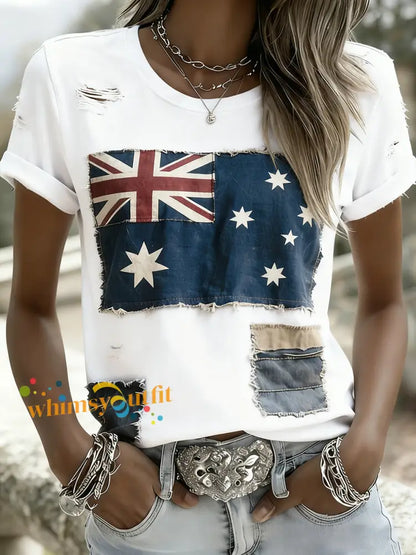 Women’s Vintage Australian Holiday Casual Comfortable T-shirt D / S