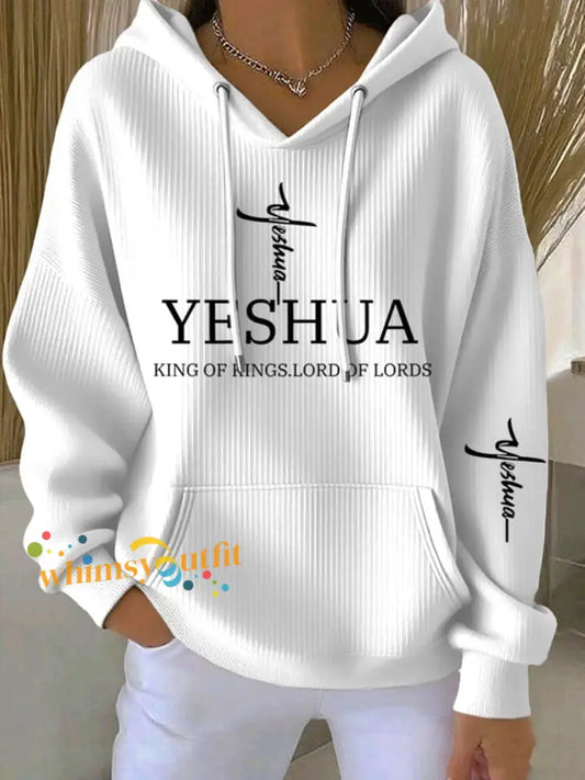 Women’s Yeshua Print Casual Hoodie White / S