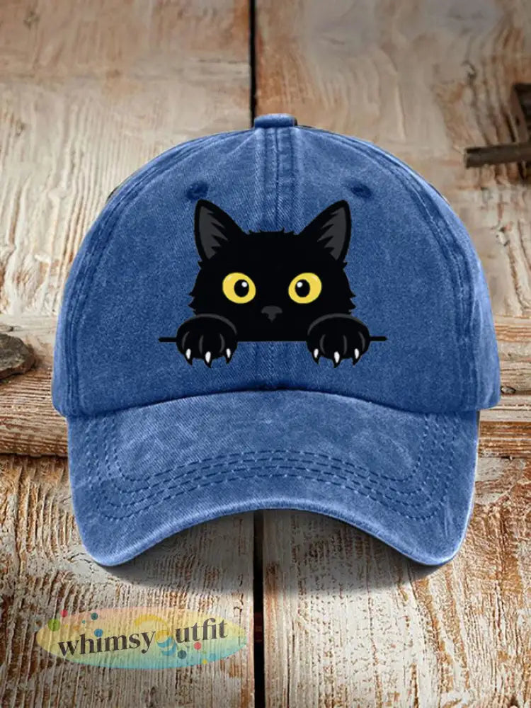 Zwarte kattenhoed - blauw / ÉÉN