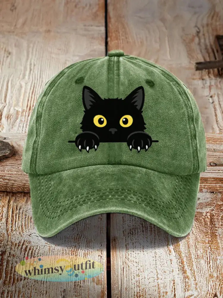 Zwarte kattenhoed - groen / ÉÉN