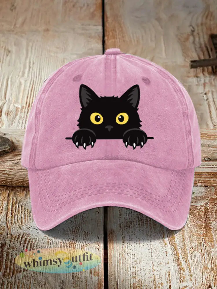 Zwarte kattenhoed - lichtroze / ÉÉN