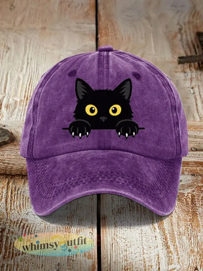 Zwarte kattenhoed - paars / ÉÉN