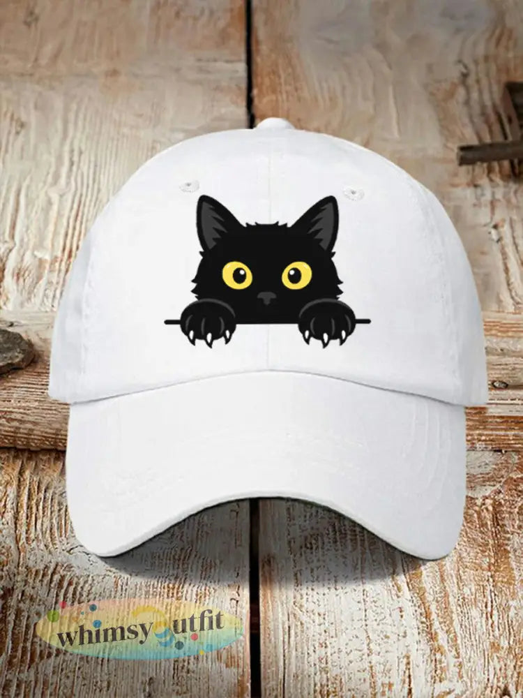 Zwarte kattenhoed - wit / ÉÉN